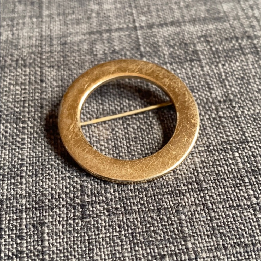 Monet Gold tone Circle Brooch